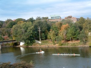 rowers on Iowa River