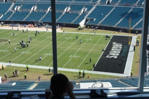 Press box for Jacksonville Jaguars