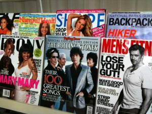 magazine covers on newsstand