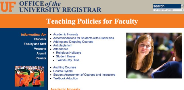 UF course syllabus policies