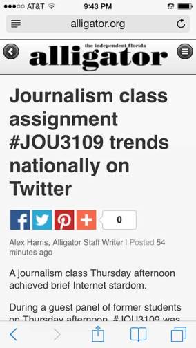 #JOU3109 trending - Alligator article
