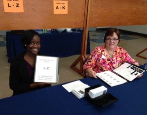 UF staff provides QR codes for grads - Photo by Julie Dodd