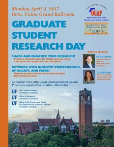 Graduate Student Research Day 2017 flier
