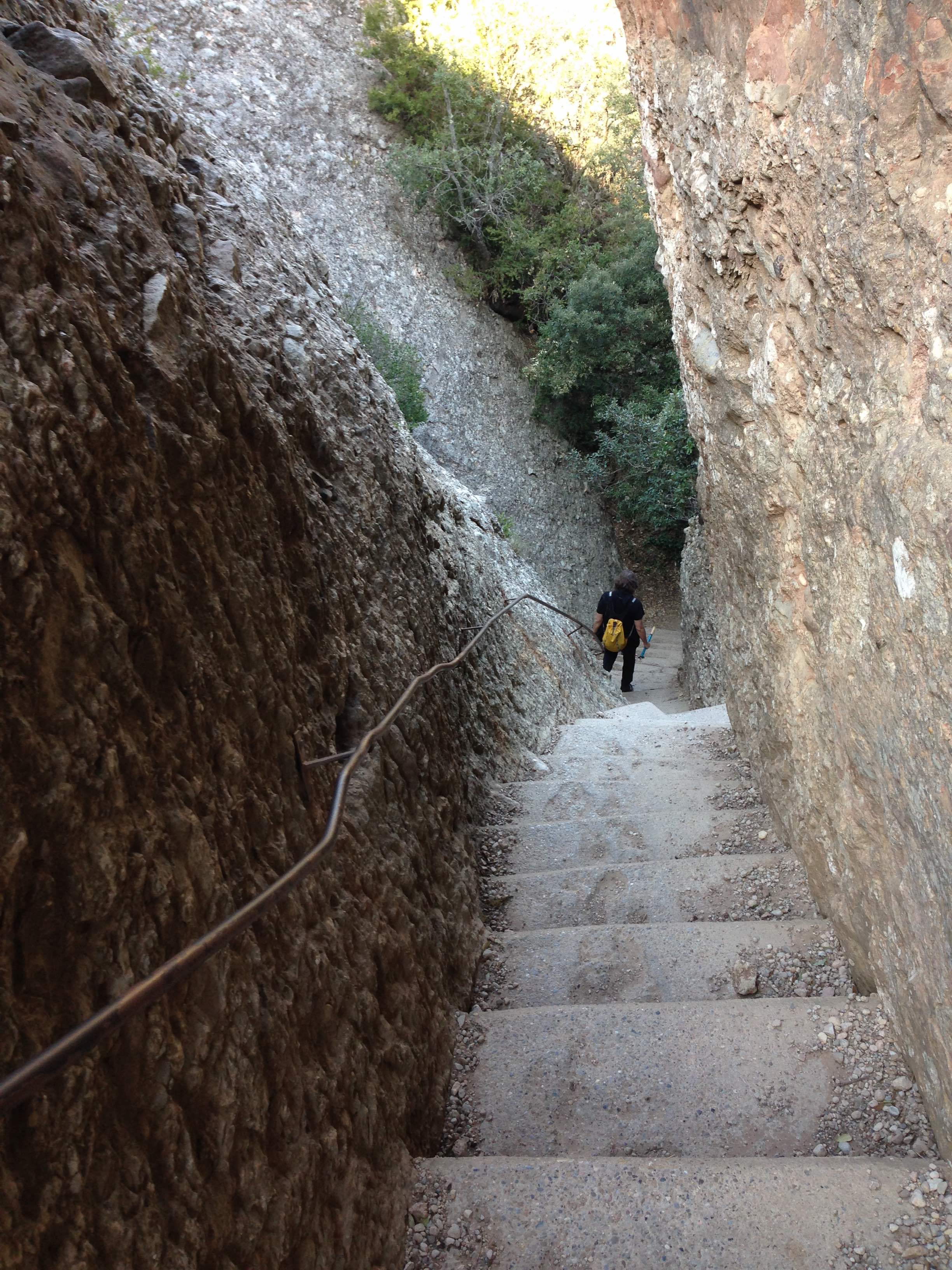 Concrete stairs on trail to Sant Jeroni - photo by Julie Dodd